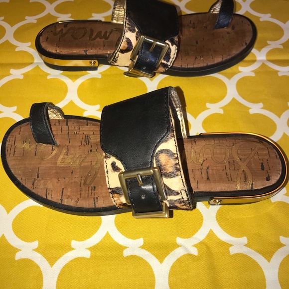 Sam Edelman | Leather Leopard Flynn Sandals 6M - Picture 4 of 8